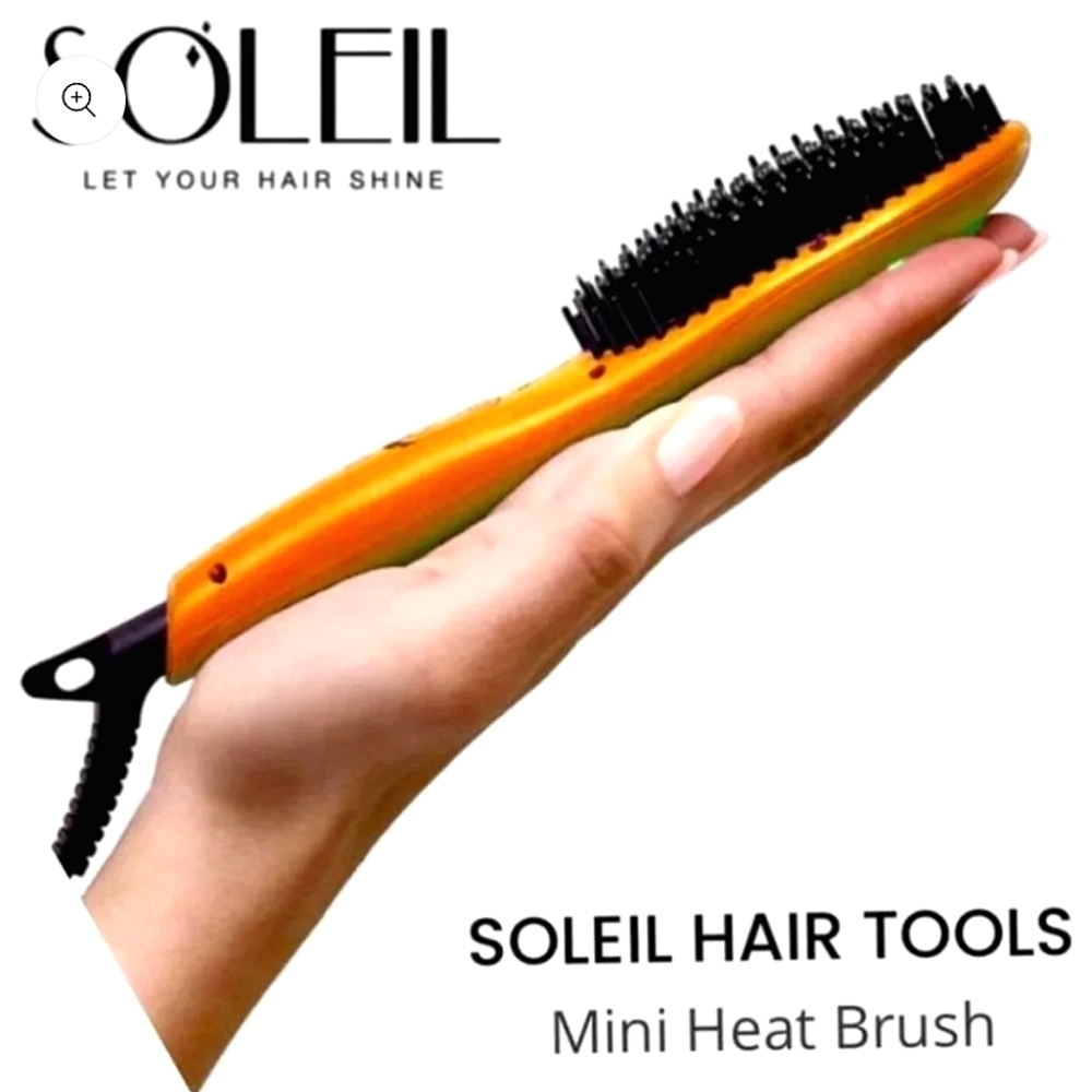 Soleil Mini Heat Brush : with travel bag and accessories (Apricot Color) *NEW*